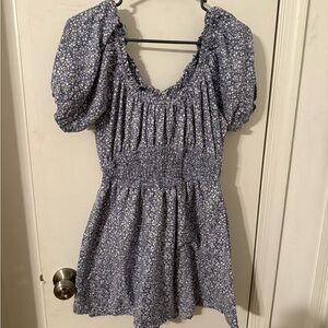 Floral Blue Romper